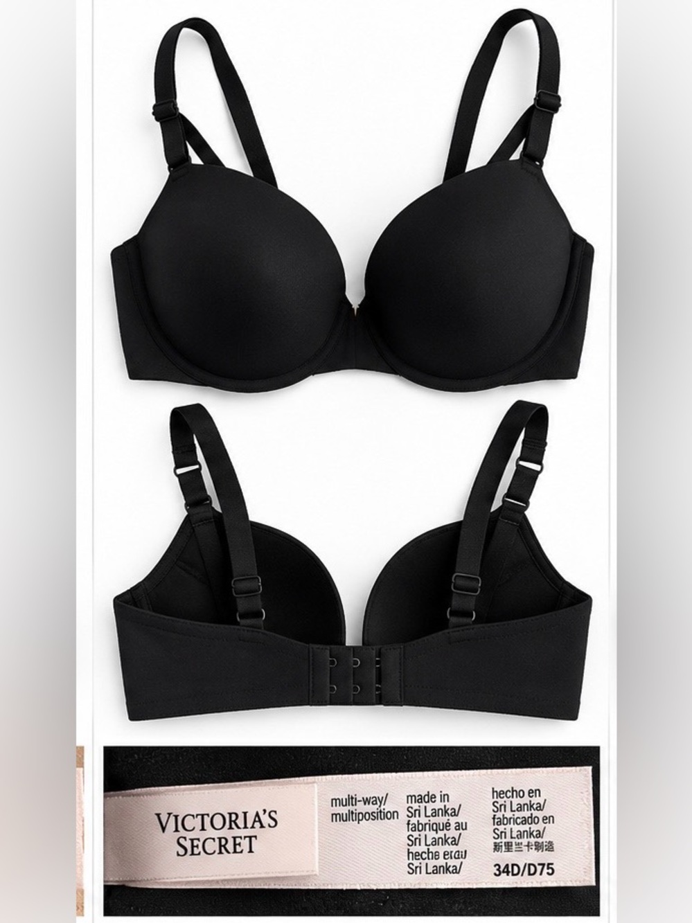 Victoria's Secret Black Convertible T-Shirt Bra